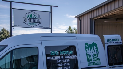 Big Horn Heating & Cooling Sign & Van Photo